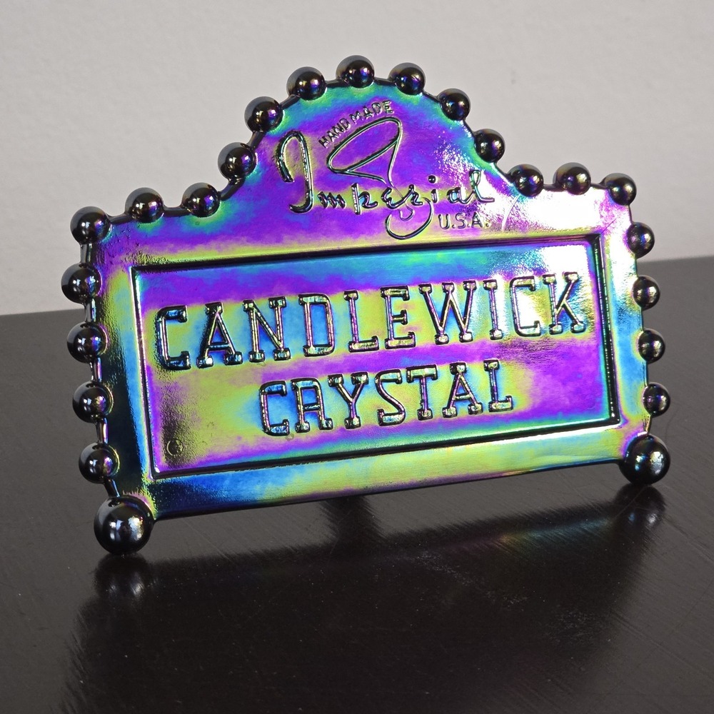Vintage Imperial Glass Candlewick Crystal‎ Dealer Display Sign Carnival USA